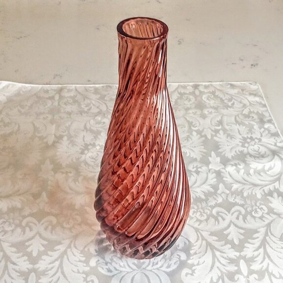 Pink Swirl 12" Glass Vase - Picture 1 of 4